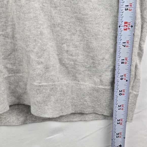 J. Crew Outlet Sz M Gray Short-sleeve cotton-cashmere-blend sweater-polo - Picture 7 of 10
